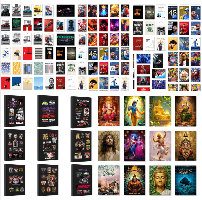 1,75,000+ COMBO | Apparel + Wall art + Spiritual Art| – Editable 4K PNG Graphics (2026) | Posters | T Shirts | Wall Art | Digital Art